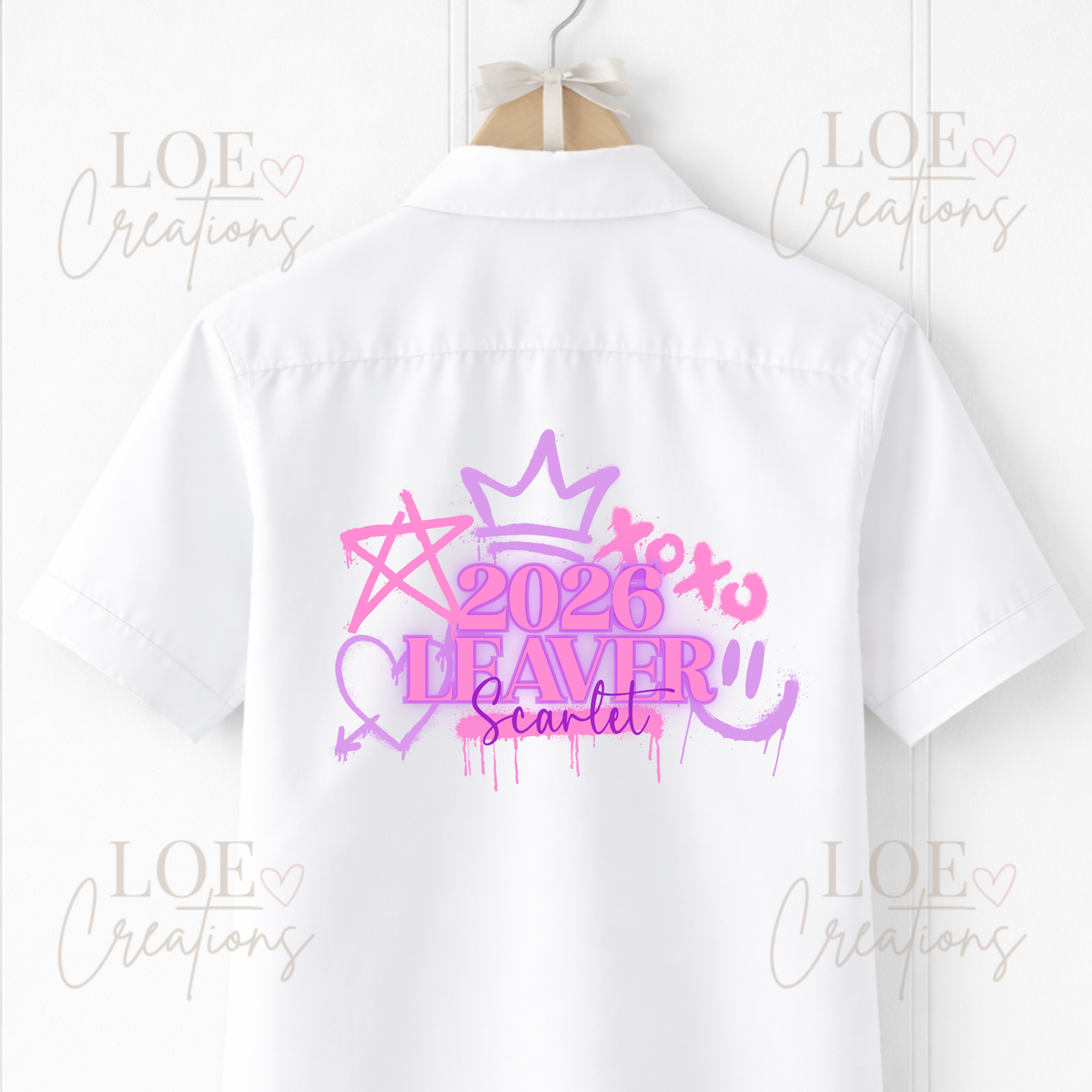 Graffiti School Leavers Shirt - Hearts and Stars