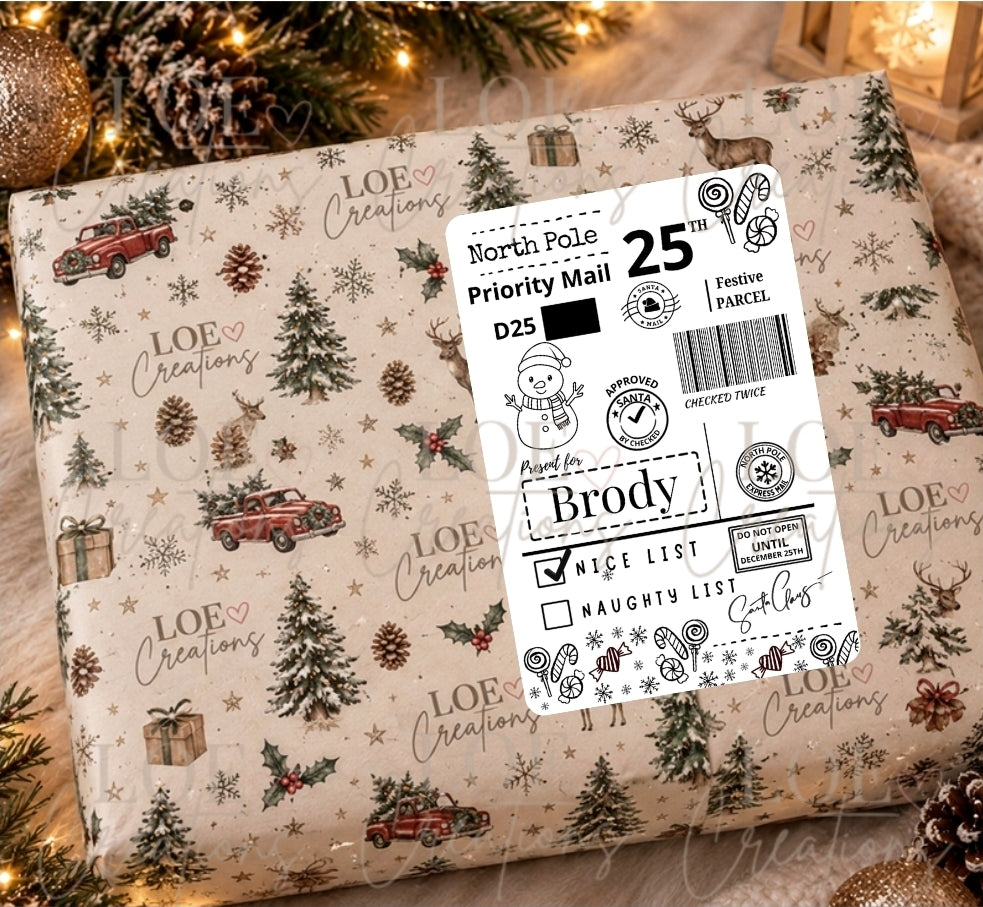 Christmas Postage Label