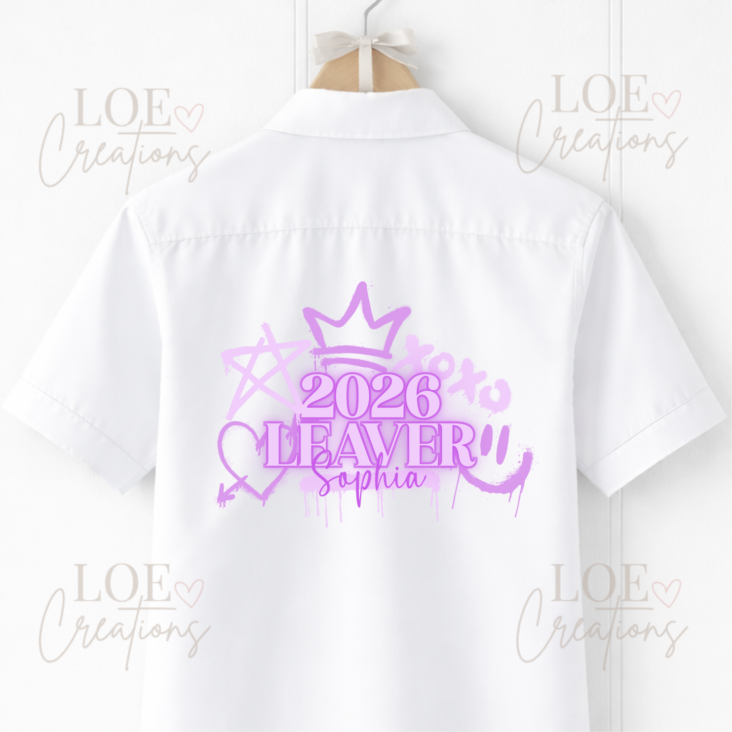 Graffiti School Leavers Shirt - Hearts and Stars