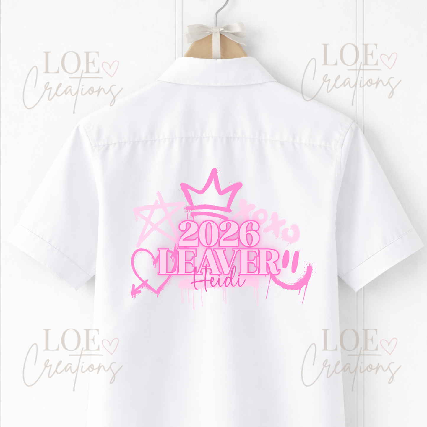 Graffiti School Leavers Shirt - Hearts and Stars
